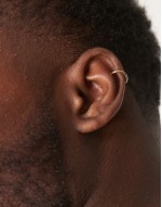 sterling silver molten ear cuff in gold tone