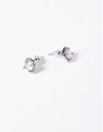 crystal stud earring in silver tone