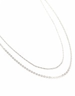 Shining mixed chain 2 pack necklace in silver