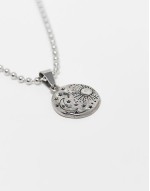 unisex waterproof stainless steel chain necklace with pendant in silver